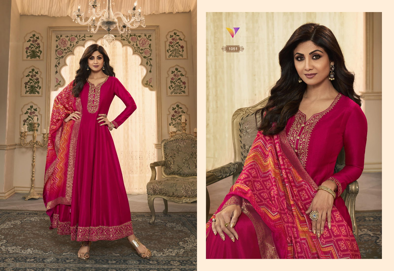 Shilpa 10 By Viradi Silk Embroidery Long Anarkali Readymade Suits Wholesale Online
